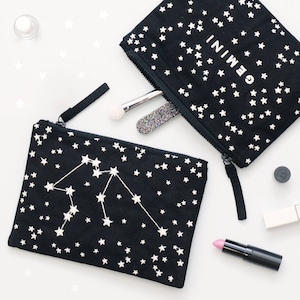 Astrology Gifts Constellation Bag Star Sign Birthday Gift Zodiac Sign Gifts Zodiac Bag Zodiac Canvas Pouch Alphabet Bags image 1