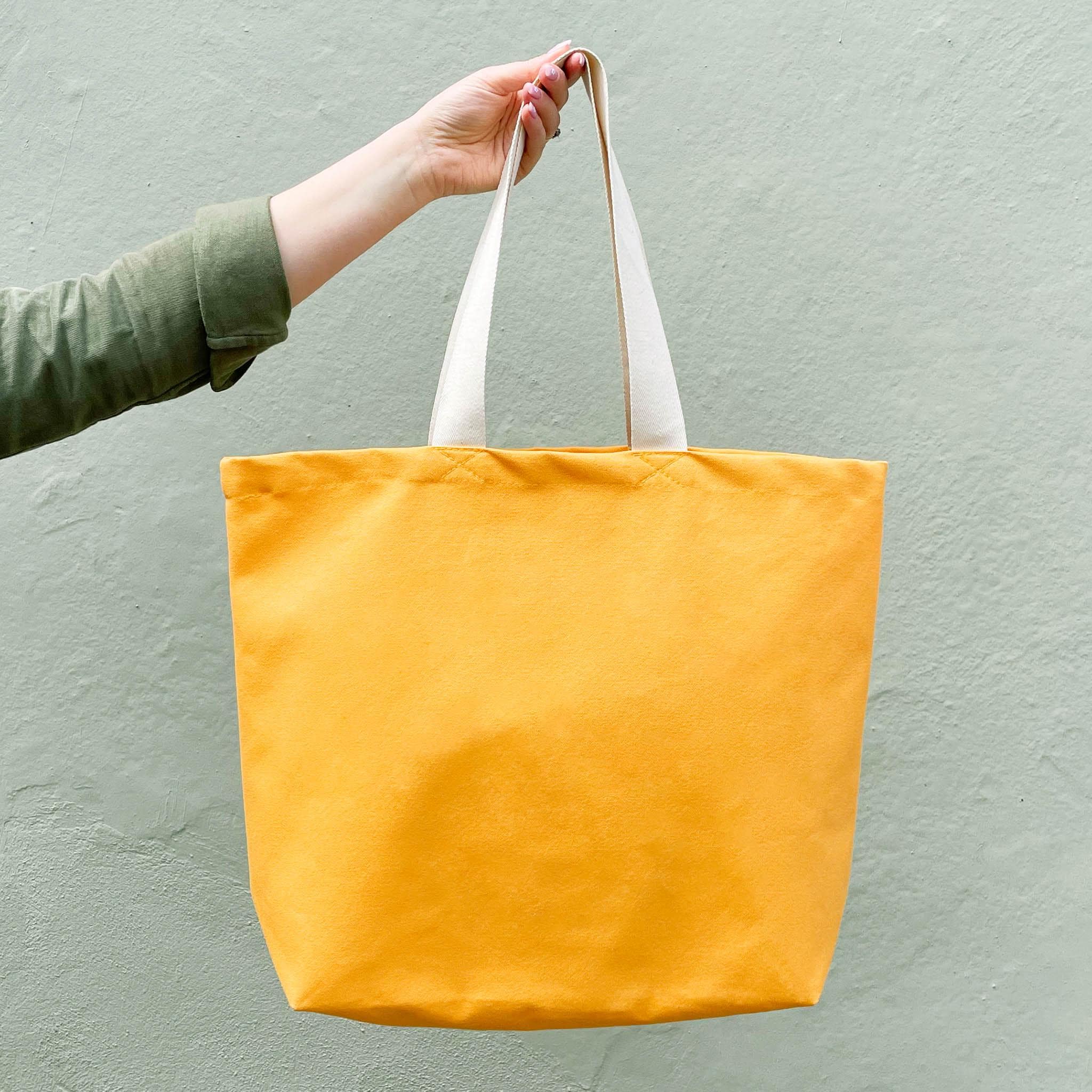 Yellow Canvas Tote Bag | Large Market & Shopper Tote | Premium