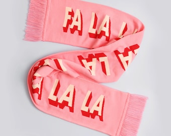 Fa La La La La Knitted Christmas Scarf | Funny Festive Graphic Scarf | Secret Santa Gift