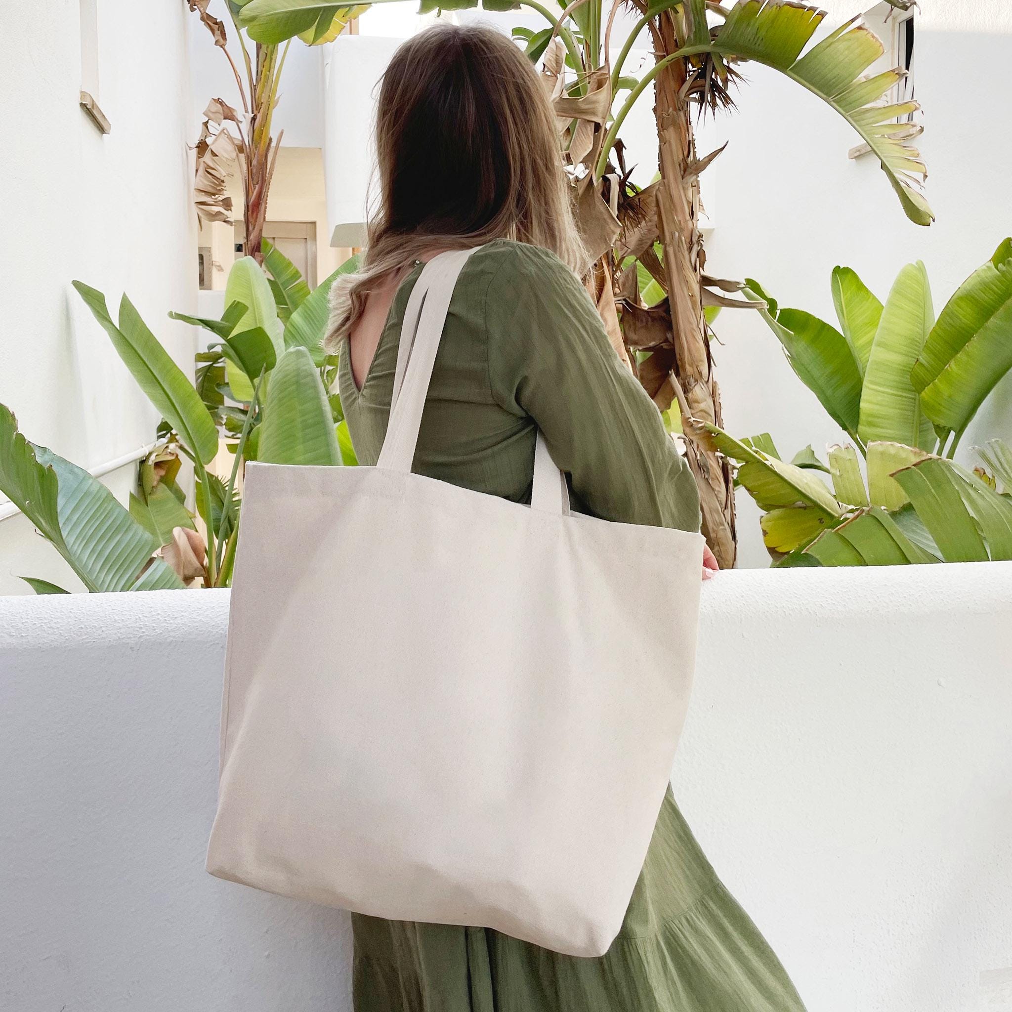 Natural Canvas Tote Bag | Large Market & Shopper Tote | Unbleached