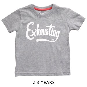 Kid's Funny Slogan T Shirt Toddler Clothes Cute Baby Clothes Exhausting Toddler T Shirt Alphabet Bags image 4