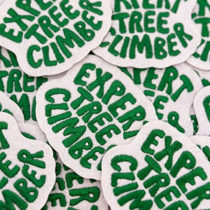 Expert Tree Climber Embroidered Patch Embroidered Iron-On Patches Patch Iron on Patch Iron On Sew On Patches Appliqués Badge image 5