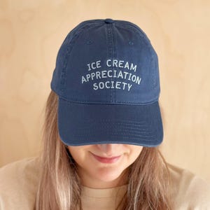 Ice Cream Appreciation Society Cotton Baseball Cap | Embroidered Dad Hat | Ice Cream Lover Gift image 14