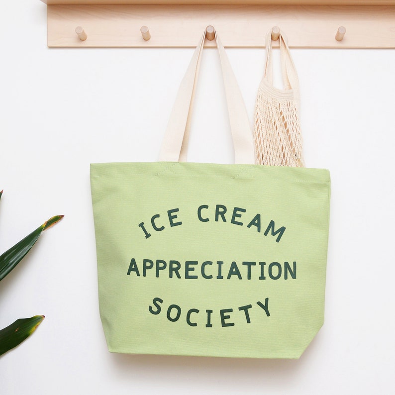 Ice Cream Appreciation Society Canvas Tote Canvas Tote Bag Large Canvas Tote Beach Bag Canvas Bag for Beach Canvas Beach Tote image 4