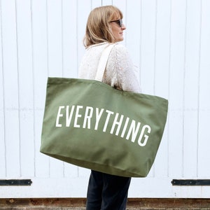 Everything Really Big Bag Weekender Bag Giant Grocery Bag Maxi Tote Bag Oversized Canvas Bag Extra Large Canvas Bag Huge Tote Olive Green Canvas