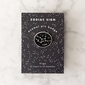 Virgo Pin Zodiac Pin Constellation Enamel Pin Hard Enamel Pin Enamel Pin Pins Flair Birthday Pin Badge Pin Badge image 4