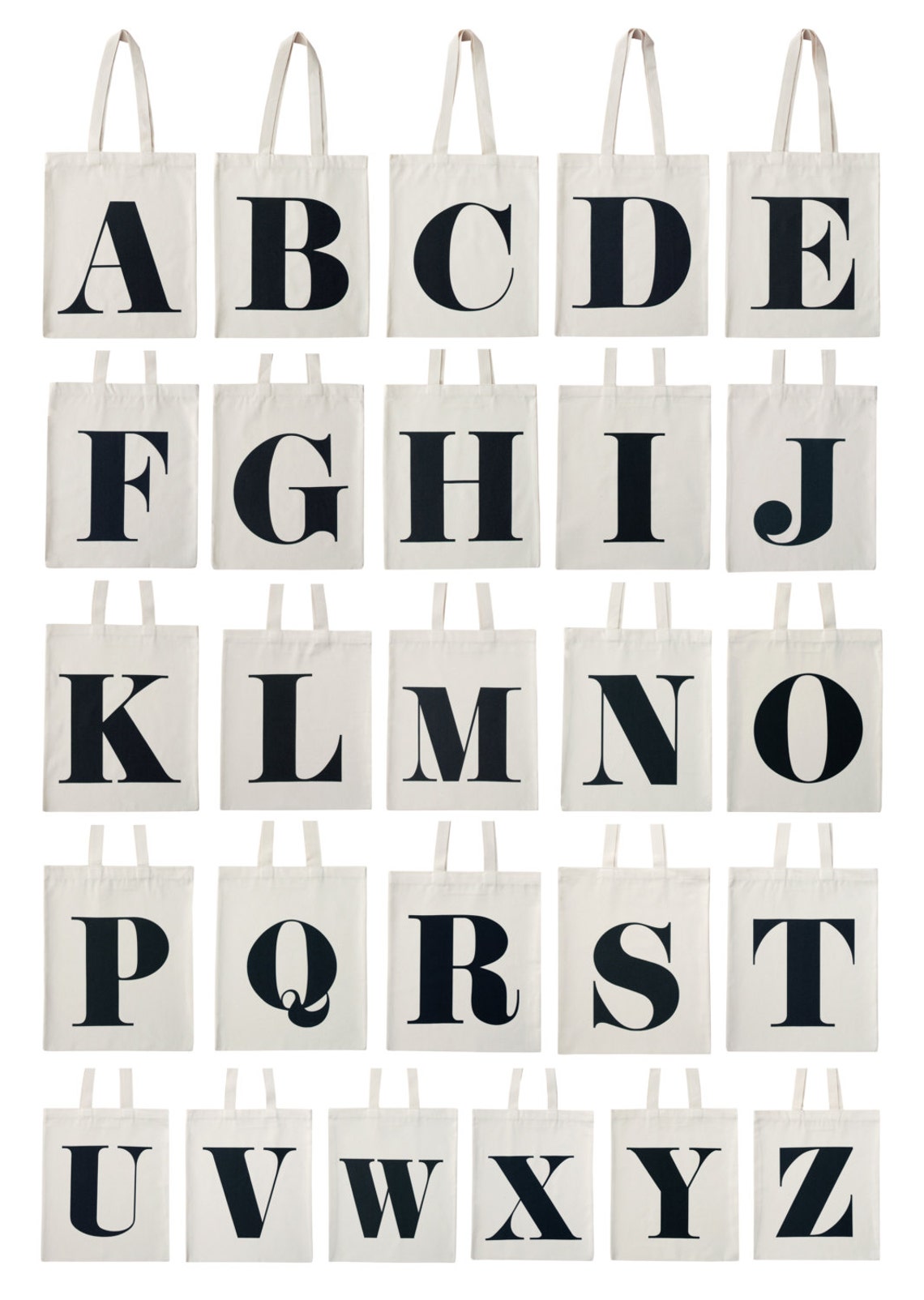 Initial Tote Bag Personalized Tote Bag Canvas Bag Letter Etsy UK