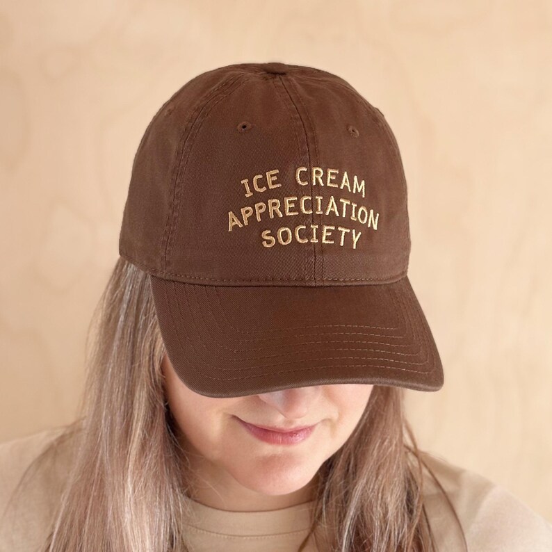 Ice Cream Appreciation Society Cotton Baseball Cap | Embroidered Dad Hat | Ice Cream Lover Gift image 18