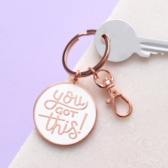 You Got This Enamel Keyring Motivational Keychain Key Ring Enamel Charm  Enamel Key Chain Flair Small Gift Alphabet Bags 