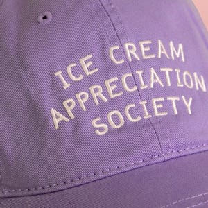 Ice Cream Appreciation Society Cotton Baseball Cap | Embroidered Dad Hat | Ice Cream Lover Gift image 16