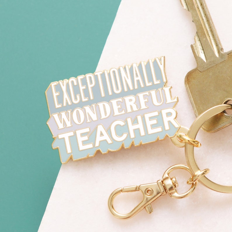 Exceptionally Wonderful Teacher Keyring Teacher Key chain Gift for Teacher Enamel Keychain Teacher Thank You Best Teacher Gift image 1