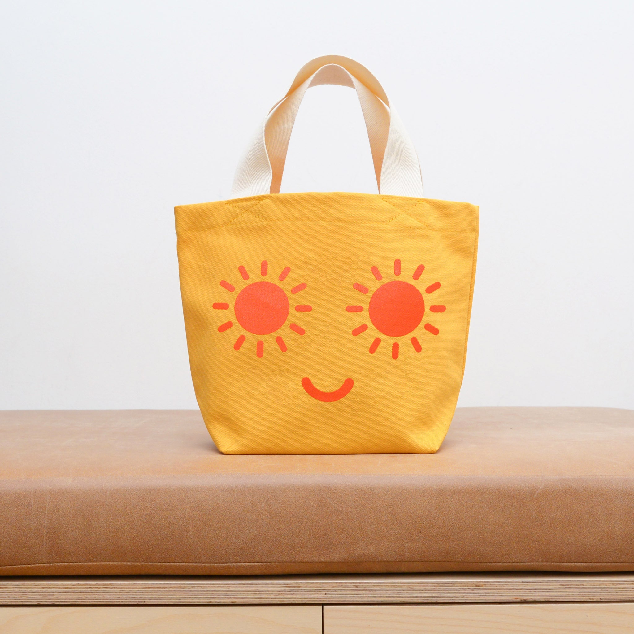 Sunshine Eyes Little Canvas Tote Bag | Kids Beach & Lunch Bag 