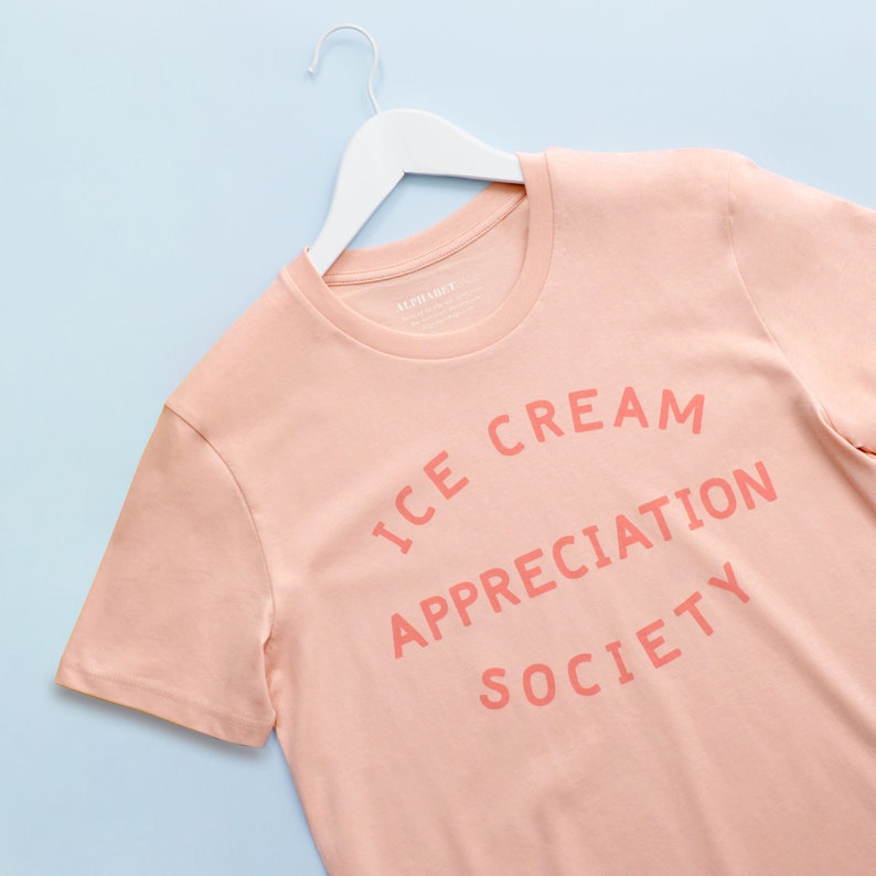 Ice Cream Appreciation Society T-shirt Unisex Slogan Tee Graphic Tee Women's Slogan T-Shirt Ice cream lovers Gift Mens t-shirt image 5