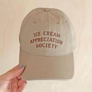 Ice Cream Appreciation Society Cotton Baseball Cap | Embroidered Dad Hat | Ice Cream Lover Gift image 10