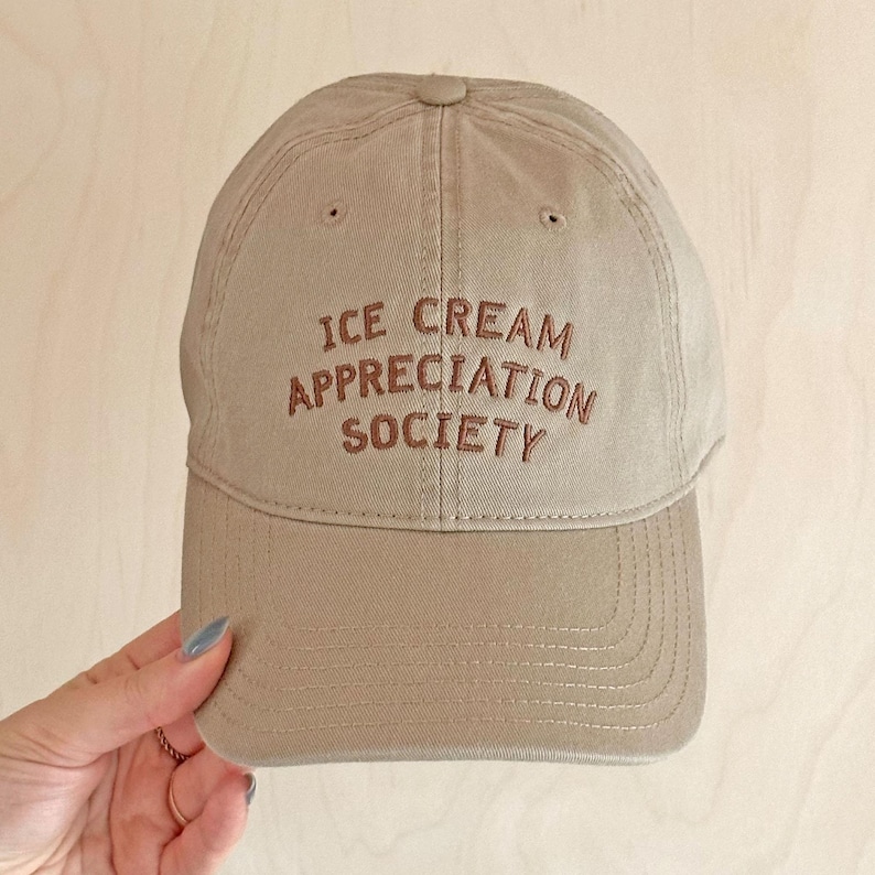 Ice Cream Appreciation Society Cotton Baseball Cap | Embroidered Dad Hat | Ice Cream Lover Gift image 10