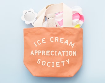 Ice Cream Appreciation Society Bag - Funny Kids Tote - Children's Tote Bag - Mini Bag - Kids Lunch Bag - Summer Bag - Busy Bag - Little Tote