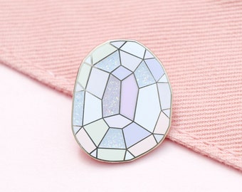 Moonstone Birthstone Pin - June Birthday - Gemstone Pin - Hard Enamel Pin - Enamel Pin  - Pins - Birthday Token Gift - Pin Badge