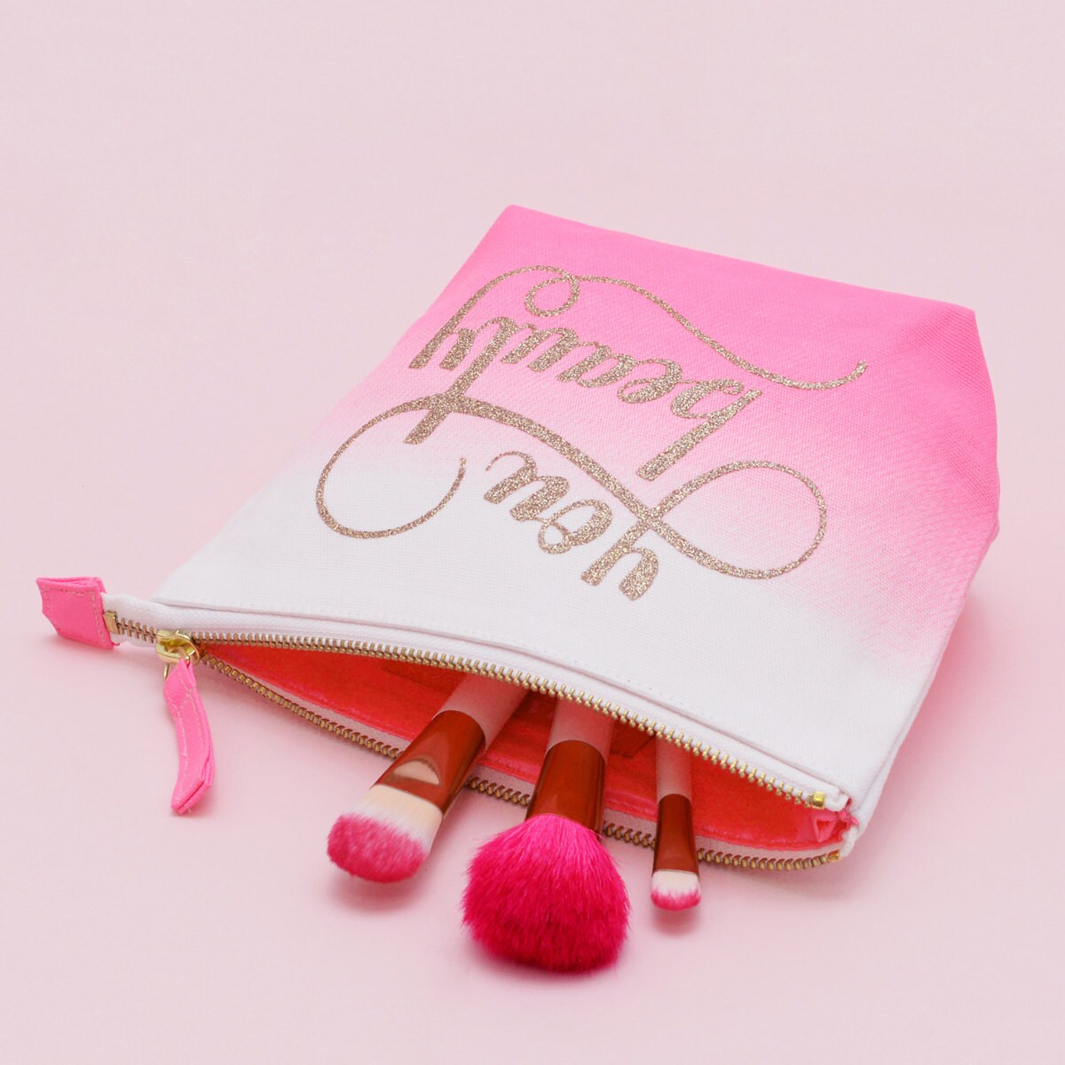 Glitter Cosmetics Bag Pink Makeup Bag Women's Toiletry Etsy