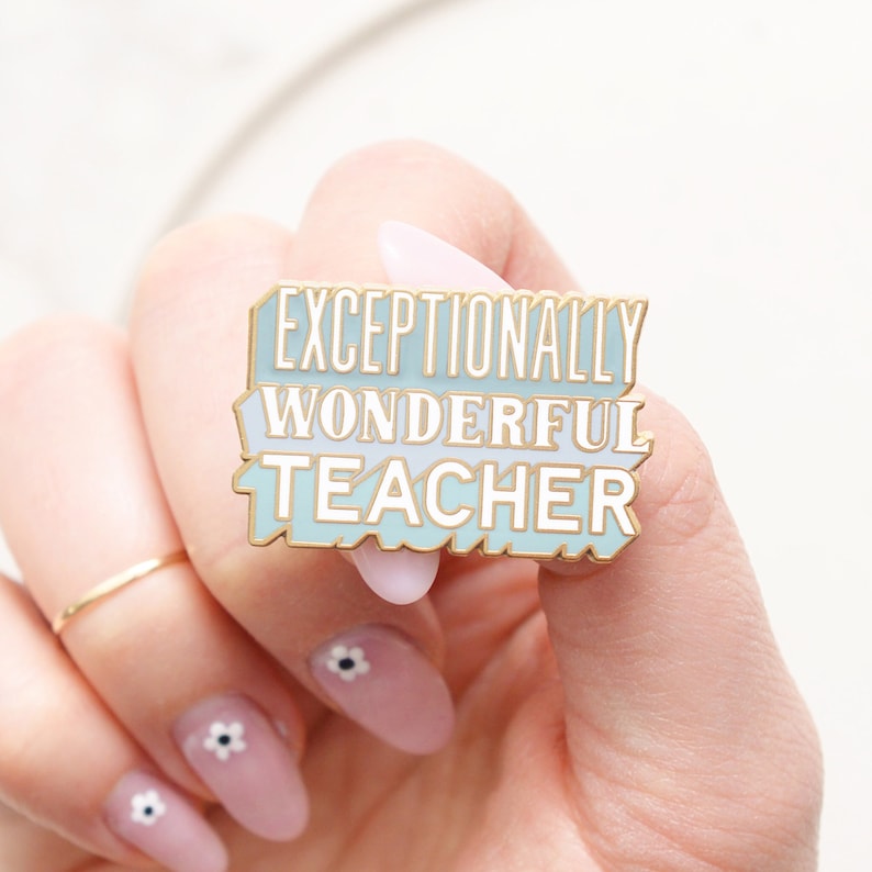 Uitzonderlijk prachtige leraar pin leraar pin cadeau voor leraar emaille pin flair revers pin leraar dank u pin badge afbeelding 1