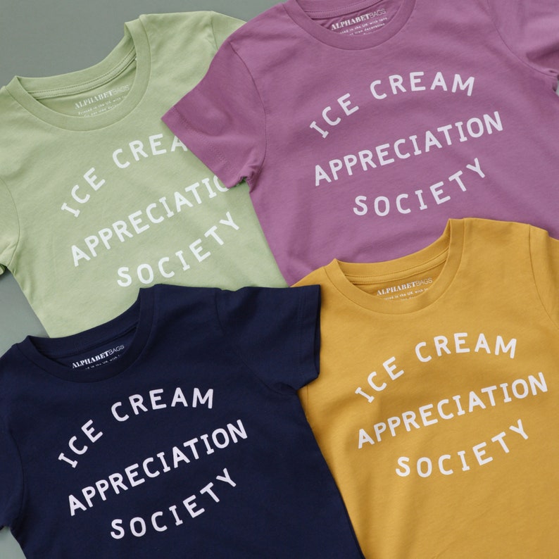 Ice Cream Appreciation Society Kids T-Shirt Berry Funny Slogan T Shirt Vacation tee Girls T-Shirt Boys T-Shirt Summer Kid's tee image 6