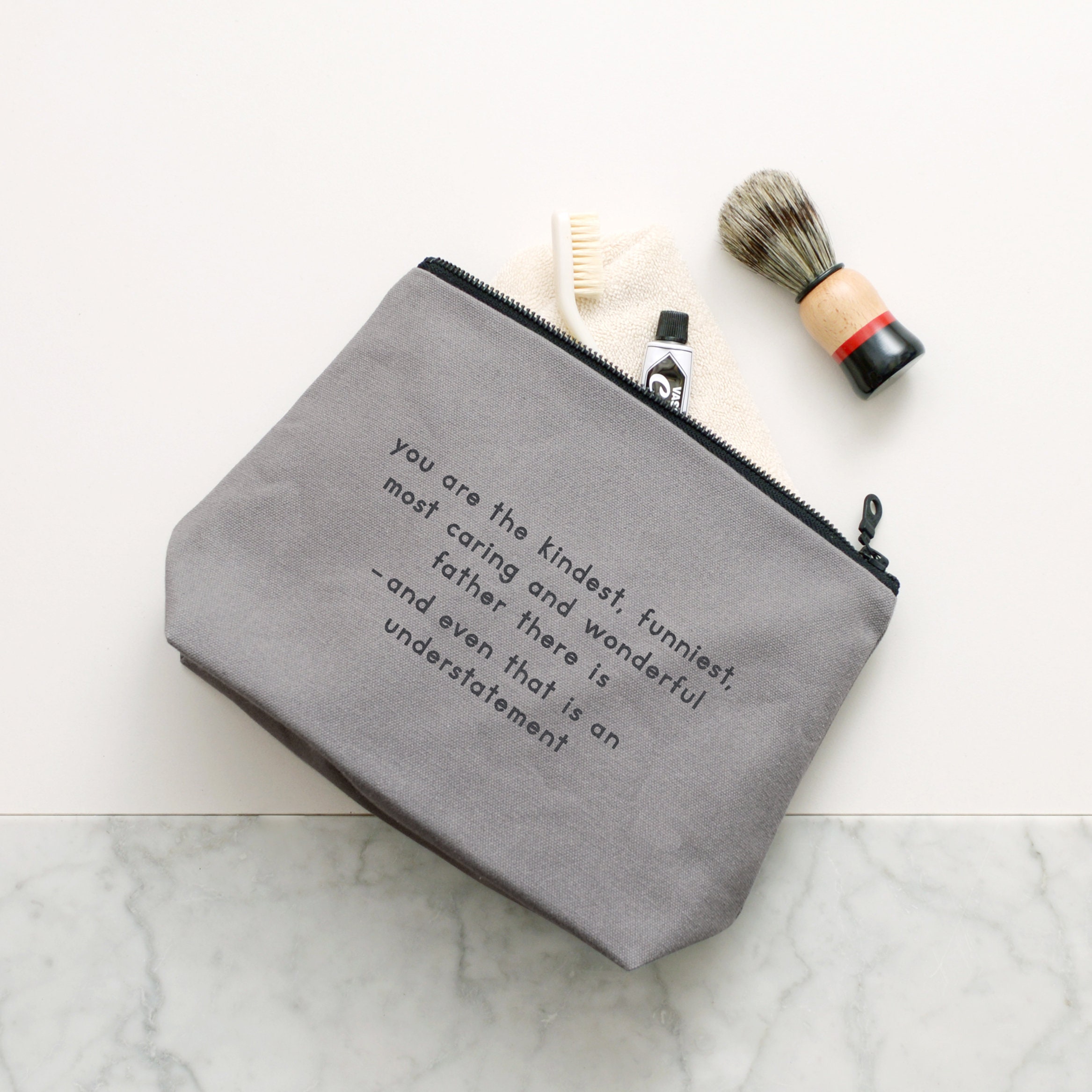 The Kindest Father Wash Bag Dad Toiletry Bag Gift For Dad Etsy