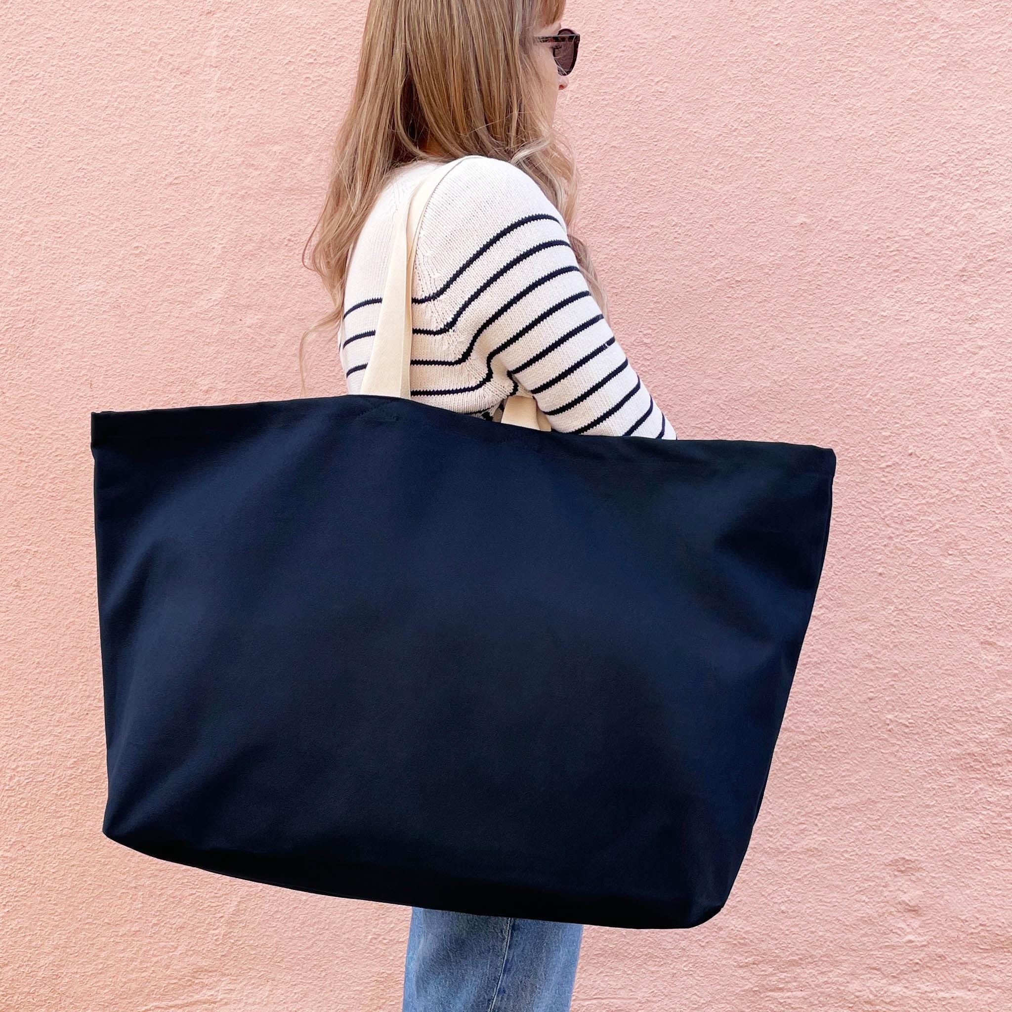 Navy Blue Extra Large Canvas Tote Bag | Oversized Shopper | Giant