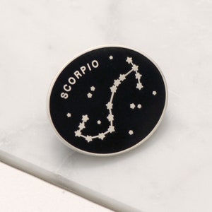 Scorpio Pin - Zodiac Pin - Constellation Enamel Pin - Hard Enamel Pin - Enamel Pin - Pins - Flair - Birthday Pin Badge - Pin Badge