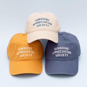 Sunshine Appreciation Society Cotton Baseball Cap | Embroidered Dad Hat | Summer Father’s Day Gift