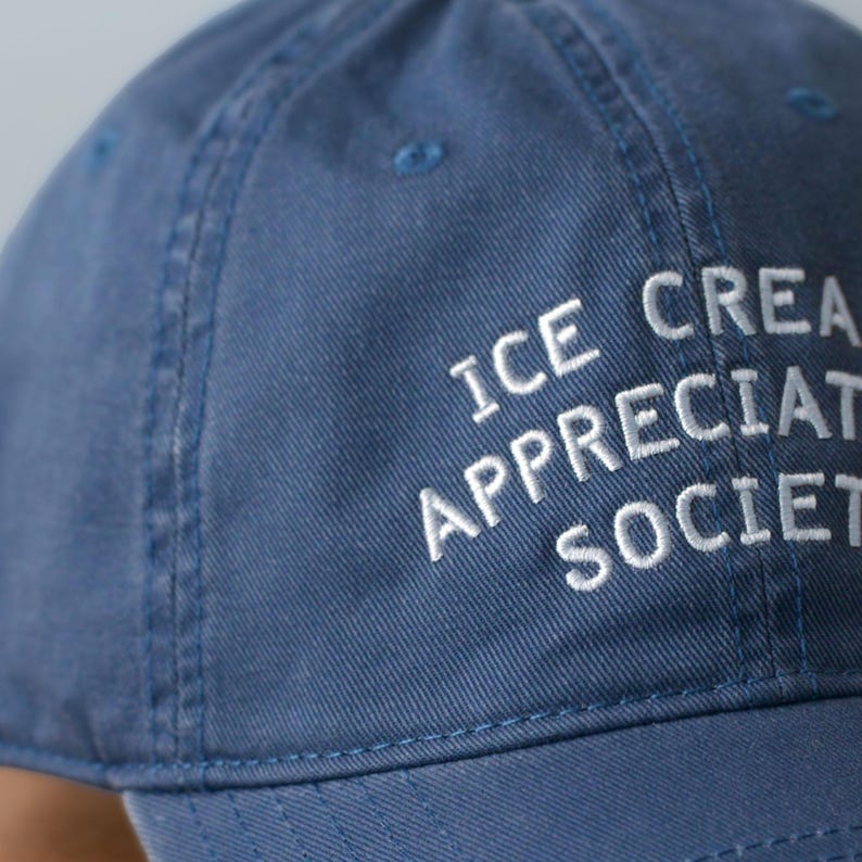 Ice Cream Appreciation Society Cotton Baseball Cap | Embroidered Dad Hat | Ice Cream Lover Gift image 11