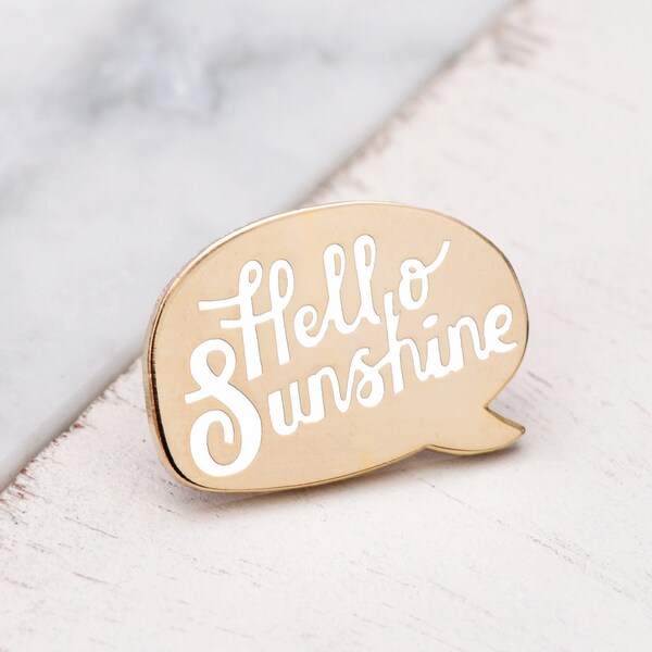 SECONDS PIN - Hello Sunshine Pin - Hard Enamel Pin - Summer Pin - Enamel Pin Set - Flair - Brooch - Lapel Pin - Pins - Alphabet Bags