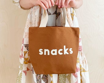 Snacks Bag - Kid's Tote - Children's Tote Bag - Mini Bag - Kid's Lunch Box - Snacks Canvas Bag - Busy Bag - Kid's Snacks Bag