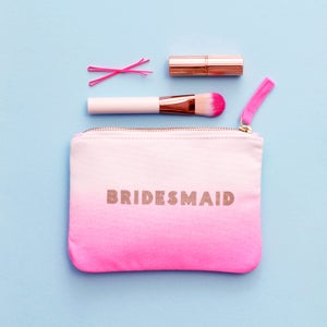 Bridesmaid Makeup Case Bridesmaid Make-up Gift Wedding Pouch Bridal Party Ombre Bridesmaid Pouch Alphabet Bags image 3