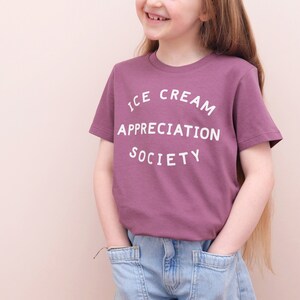 Ice Cream Appreciation Society Kids T-Shirt Berry Funny Slogan T Shirt Vacation tee Girls T-Shirt Boys T-Shirt Summer Kid's tee image 2