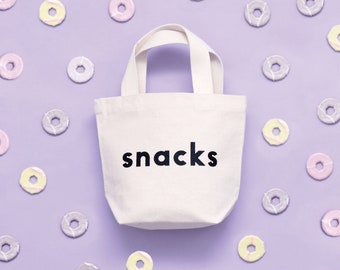 Kid's Snacks Bag - Funny Kid's Tote - Children's Tote Bag - Mini Bag - Kid's Lunch Box - Snacks Canvas Bag - Busy Bag - Alphabet Bags