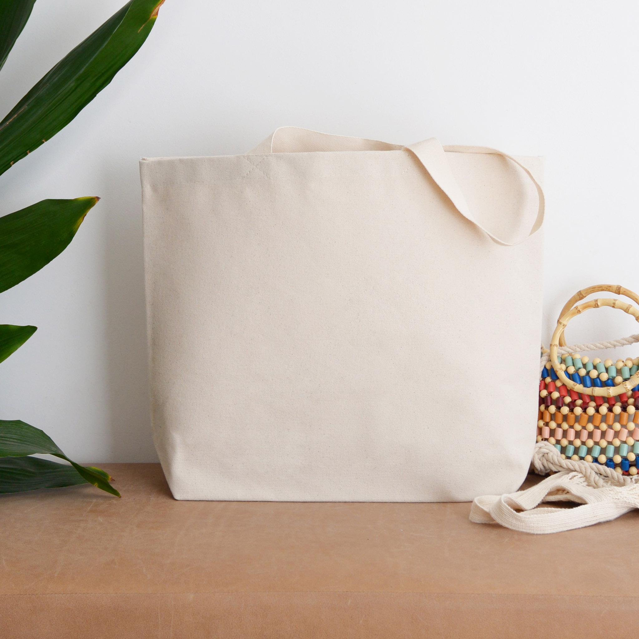 Natural Canvas Tote Bag | Large Market & Shopper Tote | Unbleached
