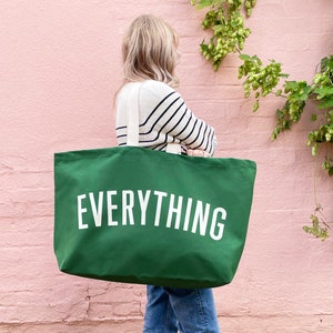 Original Everything Oversized Tote Mum Bag Giant Shopper Bag Huge Bag Mom Christmas Gift New Parent Extra Large Heavy Canvas Bag Forest Green canvas
