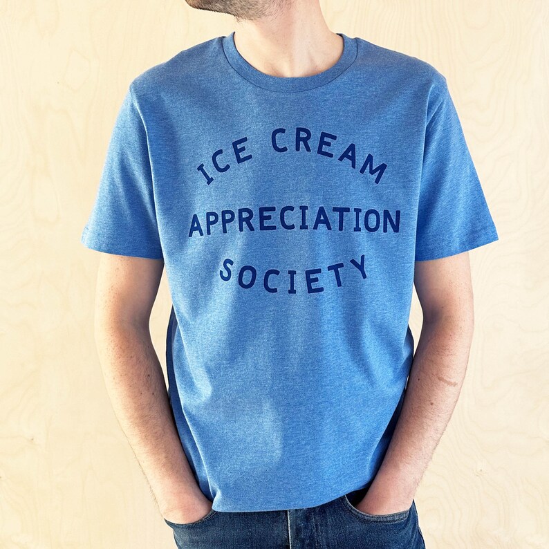 Ice Cream Appreciation Society T-shirt Unisex Slogan Tee Graphic Tee Women's Slogan T-Shirt Ice cream lovers Gift Mens t-shirt image 3