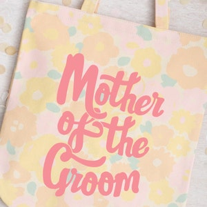 SECONDS Mother of the Groom Floral Tote Bag Gift for Mum Shoulder Bag Wedding Bag Canvas Tote Bag bachelorette party image 2