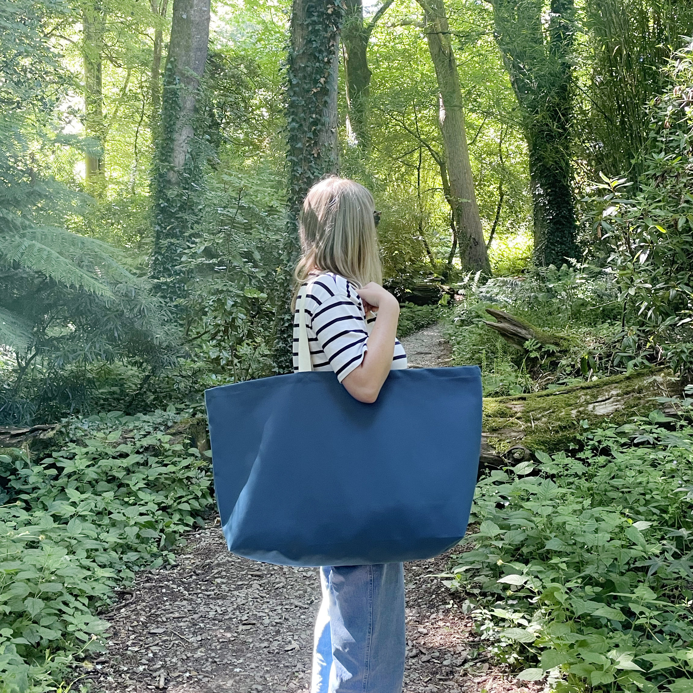 Blue Extra Large Canvas Bag Large Weekend Bag Giant Canvas Etsy