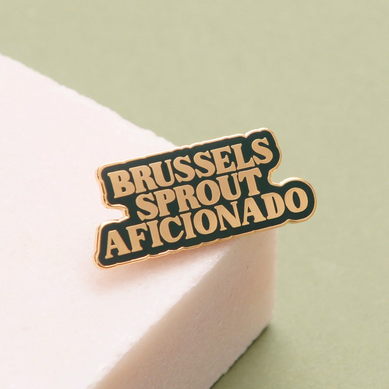 Brussels Sprout Aficionado Pin Hard Enamel Pin Christmas Pin Xmas Gift Stocking Filler Lapel Pin Pins Christmas Brooch Gift image 1