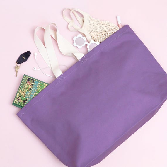 Lavender Extra Large Canvas Tote Bag | Oversized Shopper | Really