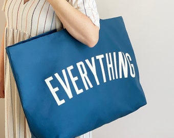 Everything Really Big Bag - Beach Bag - Giant Canvas Grocery Bag - Large Canvas Shopper - Oversized Canvas Bag - Large Blue Tote Bag