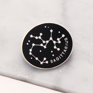 Sagittarius Pin Zodiac Pin Constellation Enamel Pin Hard Enamel Pin Enamel Pin Pins Flair Birthday Pin Badge Pin Badge image 1