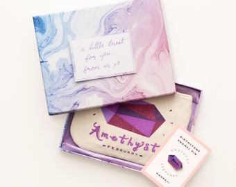 Enamel Pin Set - Birthday Makeup Bag - Enamel Pin and Pouch Set - Personalised Gift Set - Custom Birthstone - Birthstone Pin - Alphabet Bags