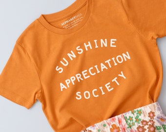 Sunshine Appreciation Society Kids T-Shirt - Kid's Slogan T Shirt - Vacation tee - Girls T-Shirt - Boys T-Shirt - Summer Kid's tee