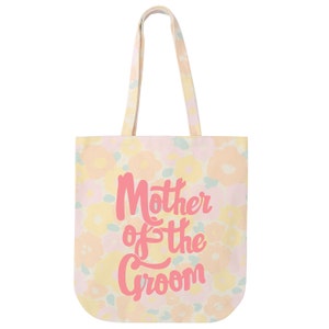 SECONDS Mother of the Groom Floral Tote Bag Gift for Mum Shoulder Bag Wedding Bag Canvas Tote Bag bachelorette party image 4