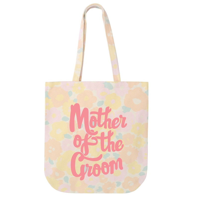 SECONDS Mother of the Groom Floral Tote Bag Gift for Mum Shoulder Bag Wedding Bag Canvas Tote Bag bachelorette party image 4