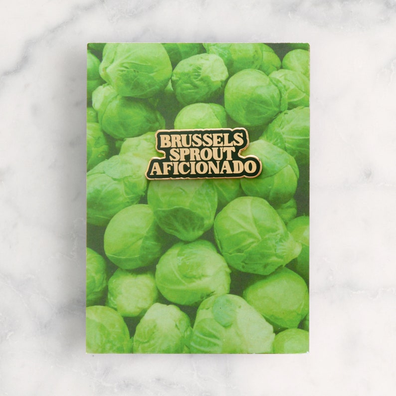 Brussels Sprout Aficionado Pin Hard Enamel Pin Christmas Pin Xmas Gift Stocking Filler Lapel Pin Pins Christmas Brooch Gift image 2