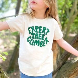 Expert Tree Climber Kids T-Shirt - Natural Fleck - Funny Slogan T Shirt - Vacation tee - Girls T-Shirt - Boys T-Shirt - Summer tee