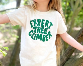 Expert Tree Climber Kids T-Shirt - Natural Fleck - Funny Slogan T Shirt - Vacation tee - Girls T-Shirt - Boys T-Shirt - Summer tee